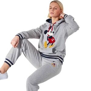 Disney Store Mickey Mouse Hooded Sweatshirt For Adults, Gray, Size Small